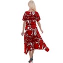 Red ethnic flowers Cross Front Sharkbite Hem Maxi Dress View2