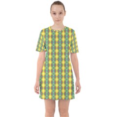 Native American Pattern Sixties Short Sleeve Mini Dress by ExtraGoodSauce