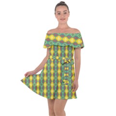 Native American Pattern Off Shoulder Velour Dress by ExtraAwesomeSauce