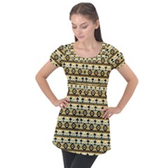 Native American Pattern Puff Sleeve Tunic Top by ExtraAwesomeSauce