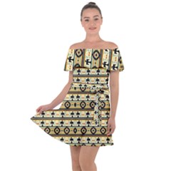 Native American Pattern Off Shoulder Velour Dress by ExtraAwesomeSauce