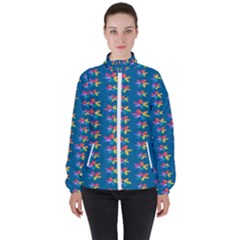 Rainbowcolor Women s High Neck Windbreaker by Sparkle