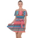 Native American Pattern Off Shoulder Velour Dress View1