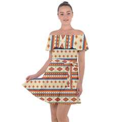 Native American Pattern Off Shoulder Velour Dress by ExtraAwesomeSauce