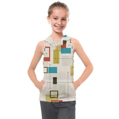 Retro Pattern Vintage Kids  Sleeveless Hoodie by ExtraAwesomeSauce