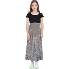 Linear Textured Botanical Motif Design Kids  Skirt by dflcprintsclothing