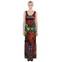 Boho Hippie Trippy Floral Pattern Thigh Split Maxi Dress View1