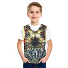 Multicolor Floral Art Copper Patina  Kids  Basketball Tank Top by CrypticFragmentsDesign