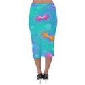 Non Seamless Pattern Blues Bright Velvet Midi Pencil Skirt View2