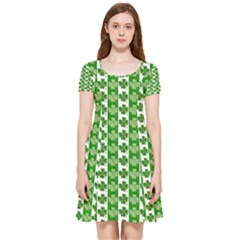 Clover Leaf Shamrock St Patricks Day Inside Out Cap Sleeve Dress by Dutashop