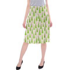 Christmas Green Tree Midi Beach Skirt by Dutashop