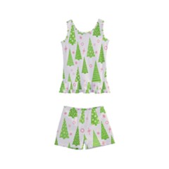 Christmas Green Tree Kids  Boyleg Swimsuit by Dutashop