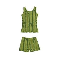 Fern Texture Nature Leaves Kids  Boyleg Swimsuit by Dutashop