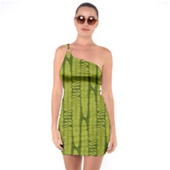 Fern Texture Nature Leaves One Soulder Bodycon Dress by Dutashop