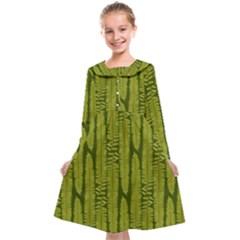 Fern Texture Nature Leaves Kids  Midi Sailor Dress by Dutashop