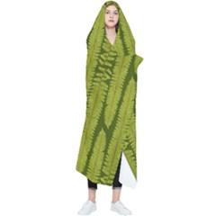 Fern Texture Nature Leaves Wearable Blanket by Dutashop