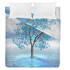 Crystal Blue Tree Duvet Cover Double Side (queen Size) by icarusismartdesigns