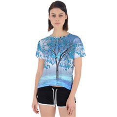 Crystal Blue Tree Open Back Sport Tee by icarusismartdesigns