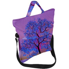 Tree Sunset Fold Over Handle Tote Bag by icarusismartdesigns