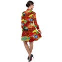 Floral Abstract Long Sleeve Chiffon Shirt Dress View2