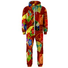 Floral Abstract Hooded Jumpsuit (men)  by icarusismartdesigns