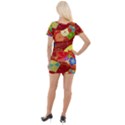 Floral Abstract Short Sleeve Asymmetric Mini Dress View2