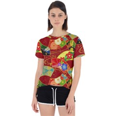 Floral Abstract Open Back Sport Tee by icarusismartdesigns