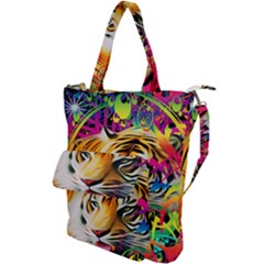 Tiger In The Jungle Shoulder Tote Bag by icarusismartdesigns