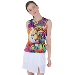 Tiger In The Jungle Women s Sleeveless Sports Top by icarusismartdesigns