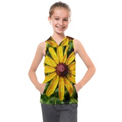 Sunflower Painting Kids  Sleeveless Hoodie by ExtraAwesomeSauce