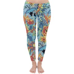 Flowers And Butterfly Classic Winter Leggings by goljakoff