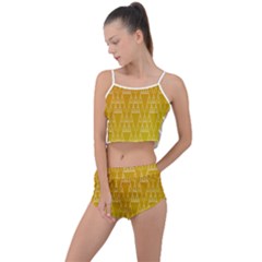 Orange Triangles Summer Cropped Co-ord Set by JustToWear