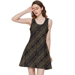 Interlace Stripes Golden Pattern Inside Out Racerback Dress by dflcprintsclothing