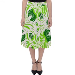 Green Leaves Classic Midi Skirt by Eskimos