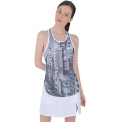 Aerial View Montevideo Uruguay Racer Back Mesh Tank Top by dflcprintsclothing