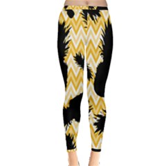 Ananas Chevrons Noir/jaune Inside Out Leggings by kcreatif