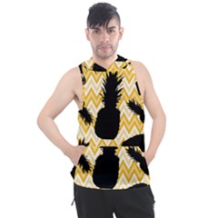 Ananas Chevrons Noir/jaune Men s Sleeveless Hoodie by kcreatif