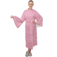 Pink Knitted Pattern Maxi Velour Kimono by goljakoff