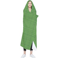 Green Knitted Pattern Wearable Blanket by goljakoff