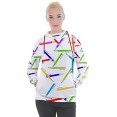 Pen Pencil Color Write Tool Women s Hooded Pullover by Dutashop