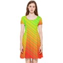 Orange Green Gradient Hunter Inside Out Cap Sleeve Dress View1