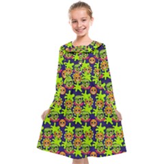 Smiley Background Smiley Grunge Kids  Midi Sailor Dress by Dutashop