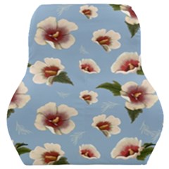 Delicate Hibiscus Flowers On A Blue Background Car Seat Back Cushion  by SychEva