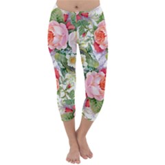 Garden Flowers Capri Winter Leggings  by goljakoff