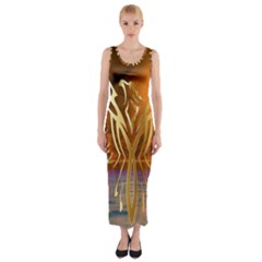 Pheonix Rising Fitted Maxi Dress by icarusismartdesigns