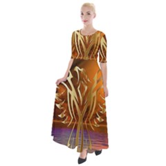 Pheonix Rising Half Sleeves Maxi Dress by icarusismartdesigns