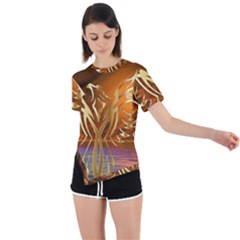 Pheonix Rising Asymmetrical Short Sleeve Sports Tee by icarusismartdesigns