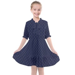 Motif Abstrait Bleu Fonce Kids  All Frills Chiffon Dress by kcreatif