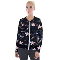 Sparkle Floral Velvet Zip Up Jacket by Sparkle