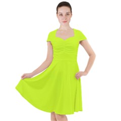 Arctic Lime Cap Sleeve Midi Dress by FabChoice